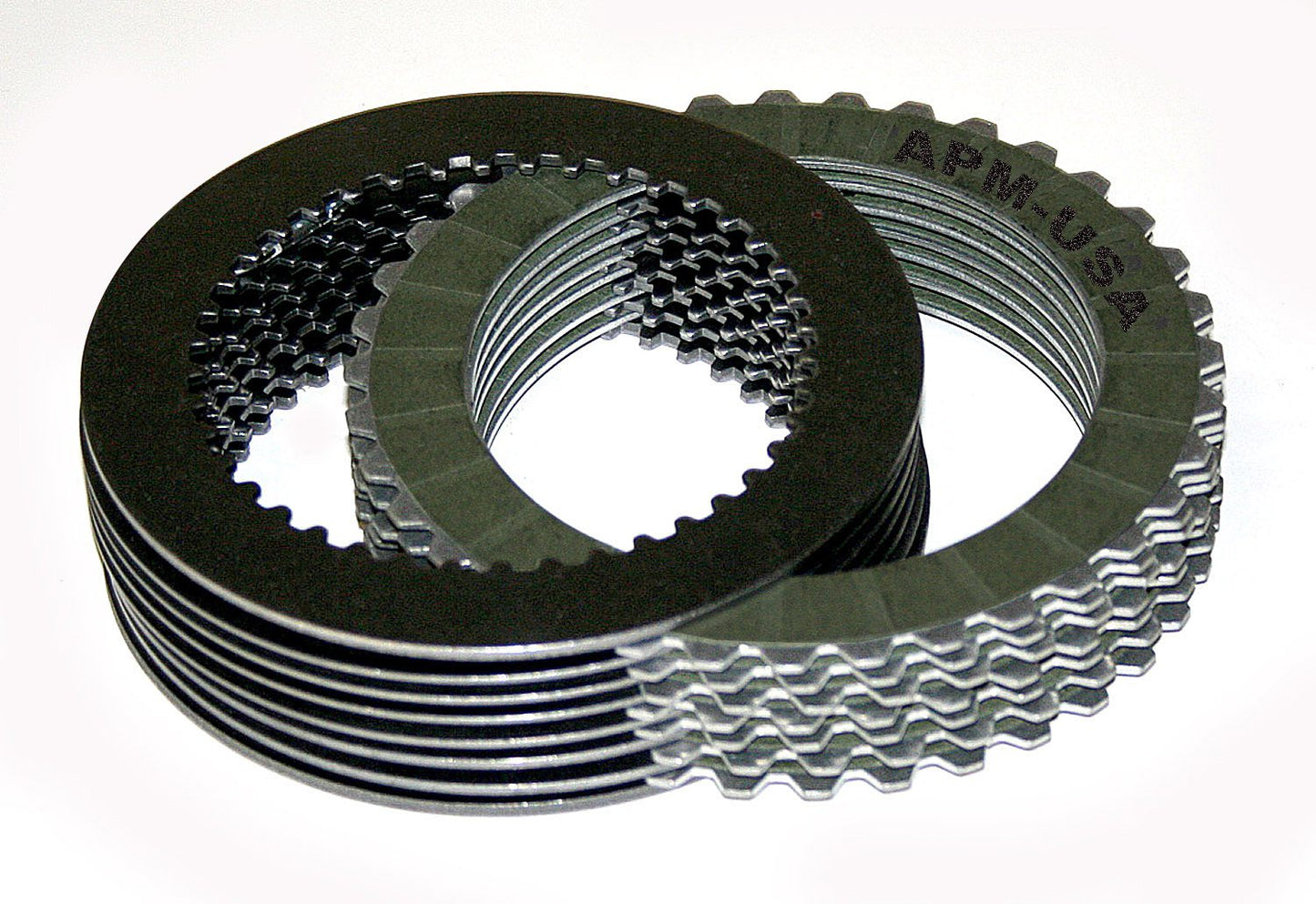 A stack of two different types of clutches.