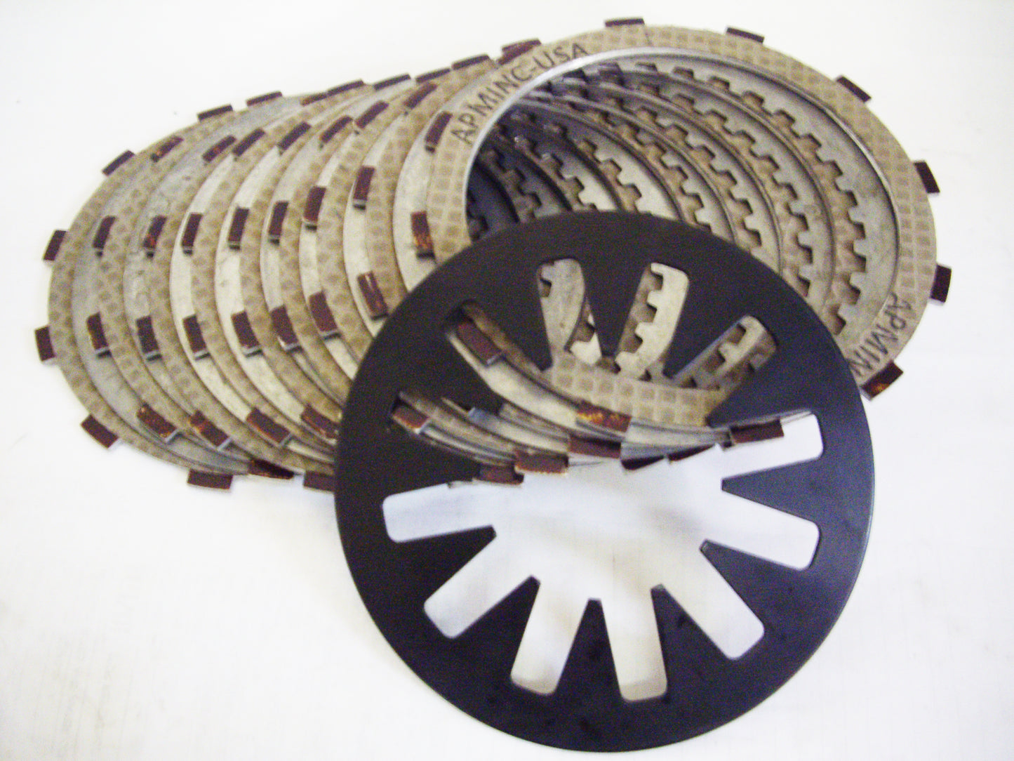 A close up of a disc and plates