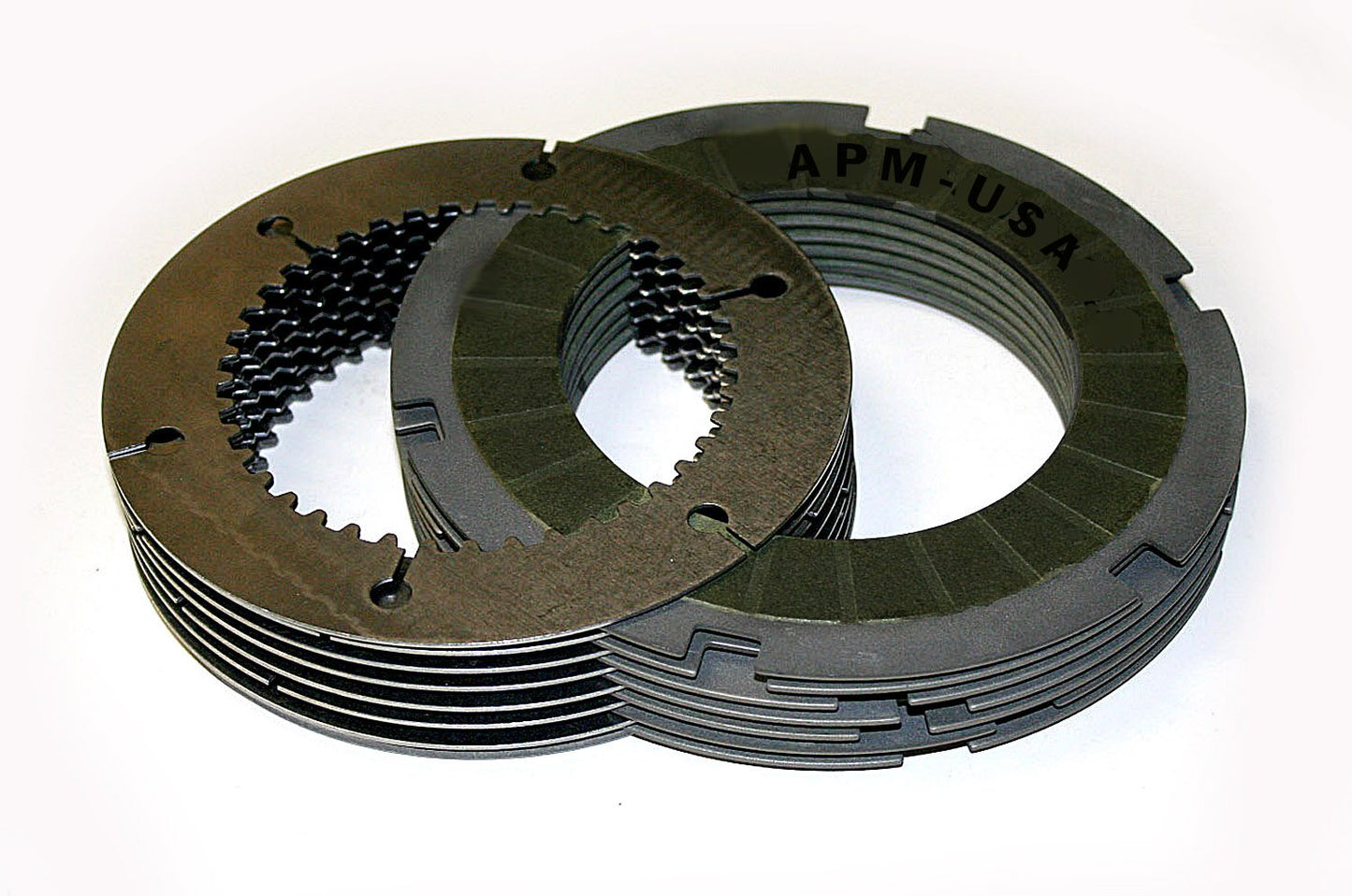 A stack of two different types of clutches.