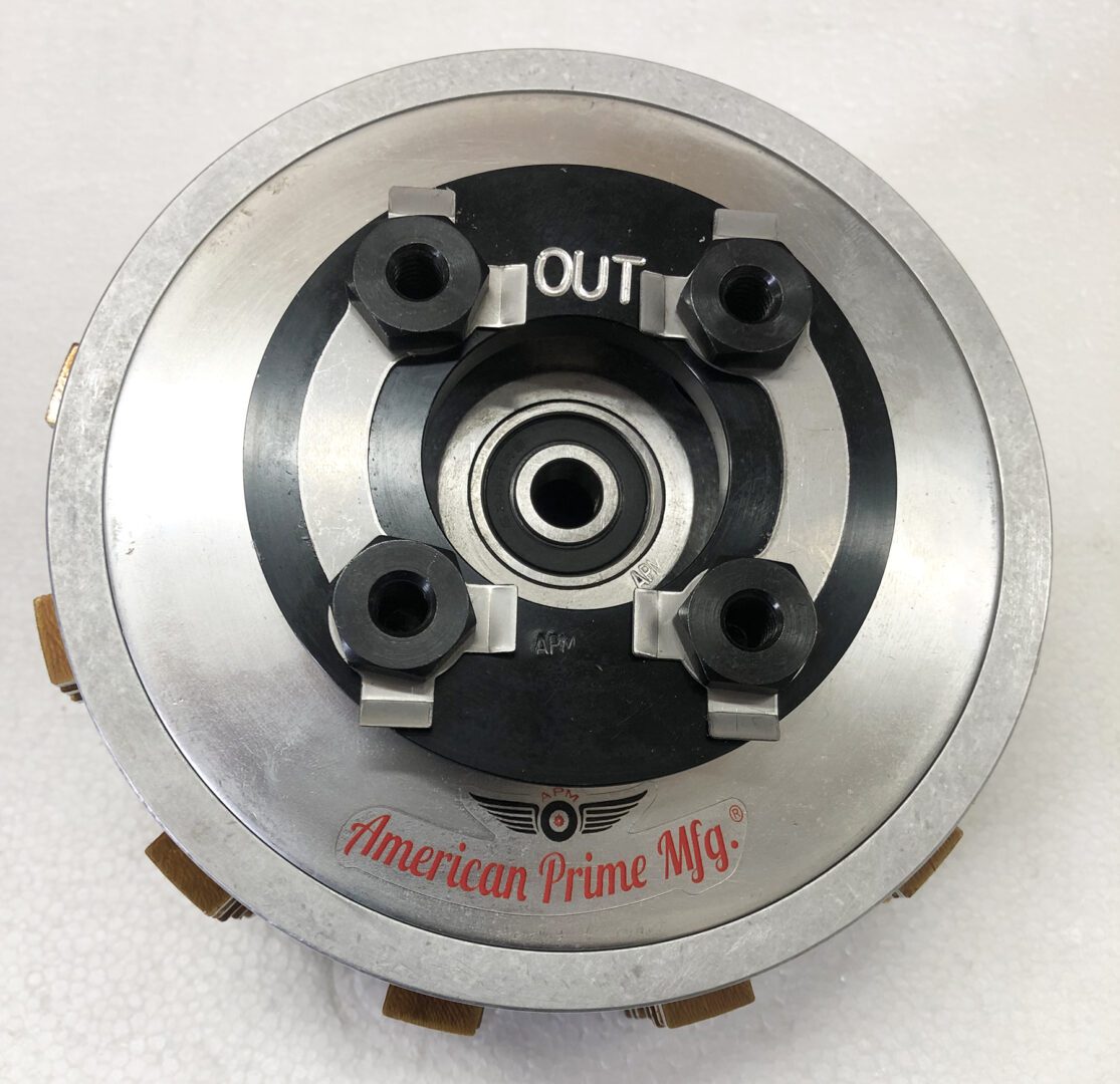 A close up of the bottom part of a motorcycle engine