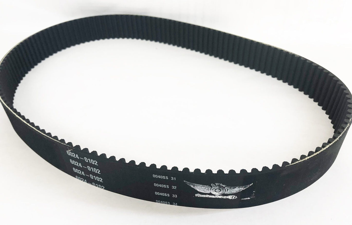 A close up of the belt on a white background