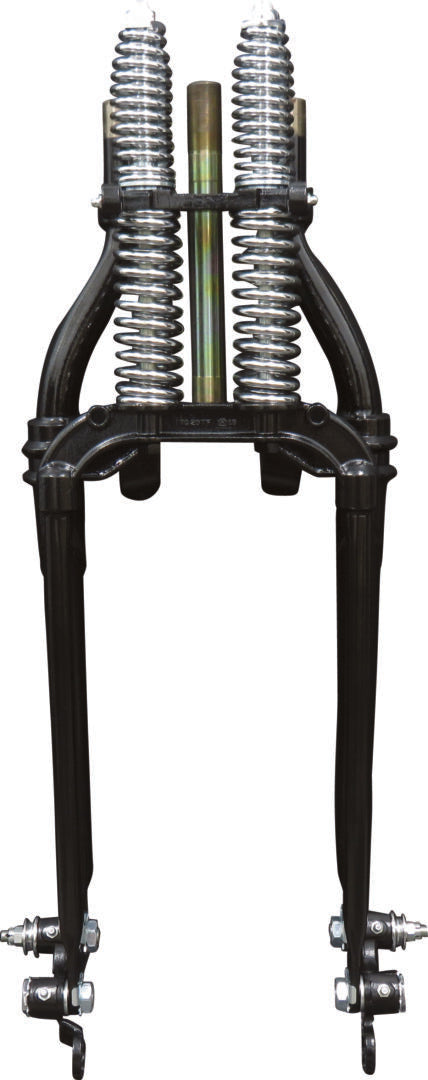A black fork with springs on it