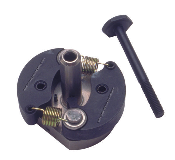 A blue tool with a handle and two nuts.