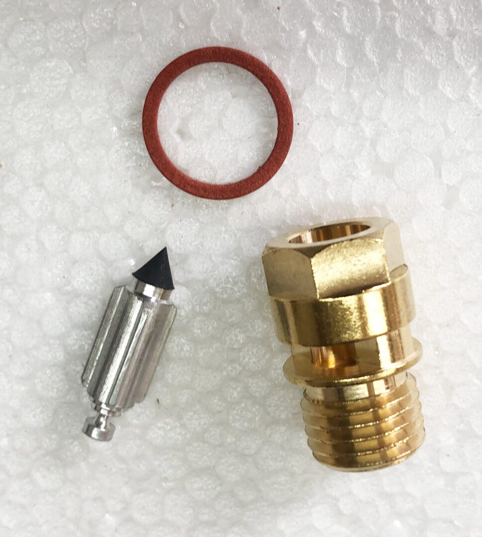 A close up of some parts that are on the ground