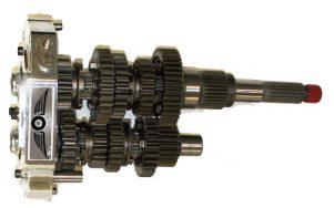 A close up of the gears on a motorcycle engine