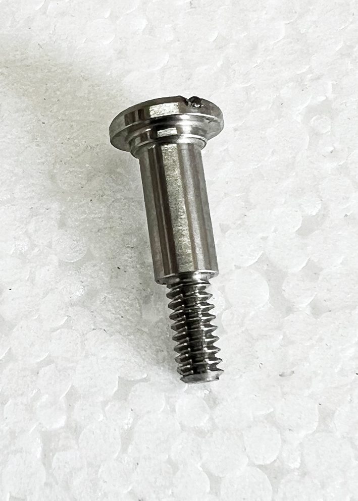 A close up of a screw on the ground