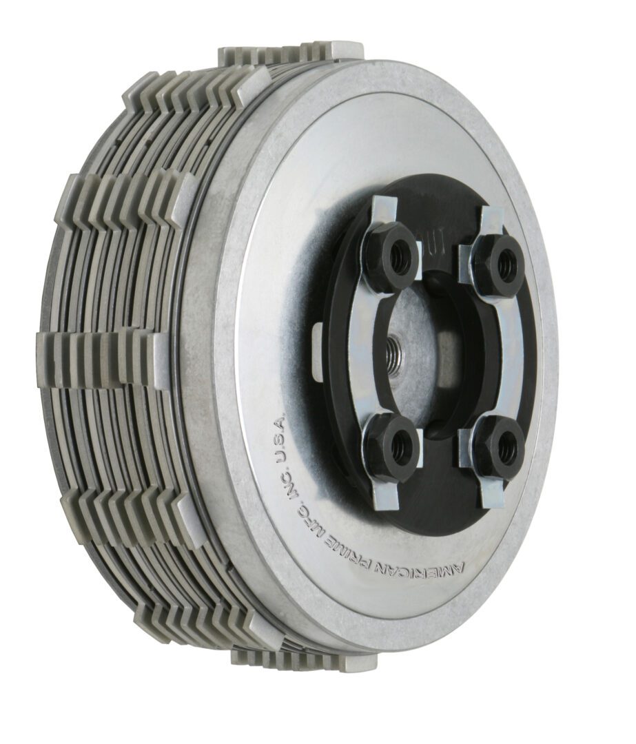 A close up of the front end of a motorcycle clutch