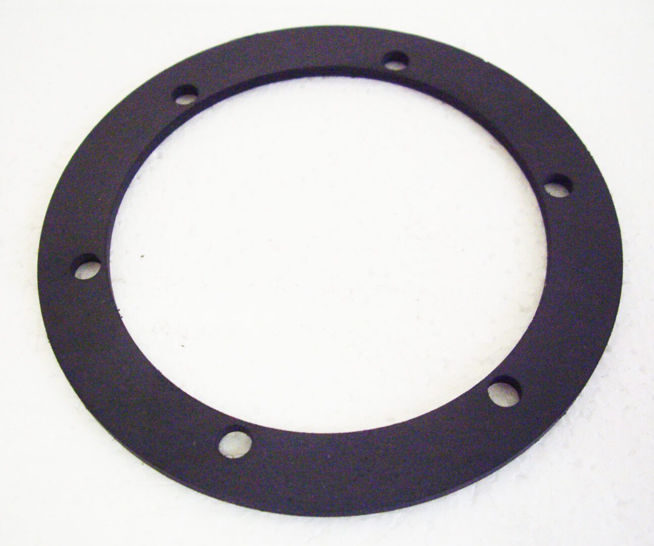 A black rubber gasket with holes for the back of it.