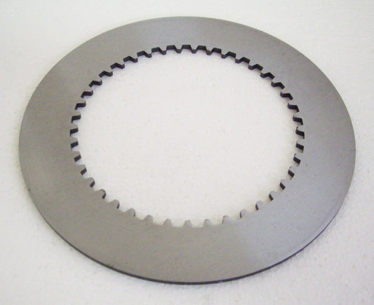 A close up of a disc brake on a white surface