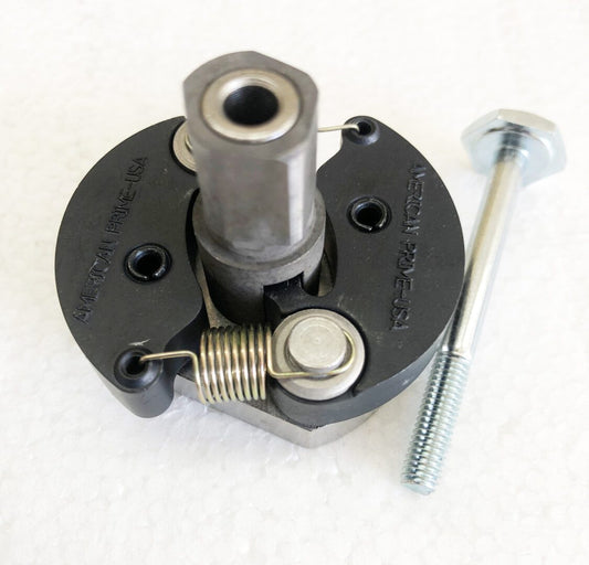 A black and silver metal object with a screw.