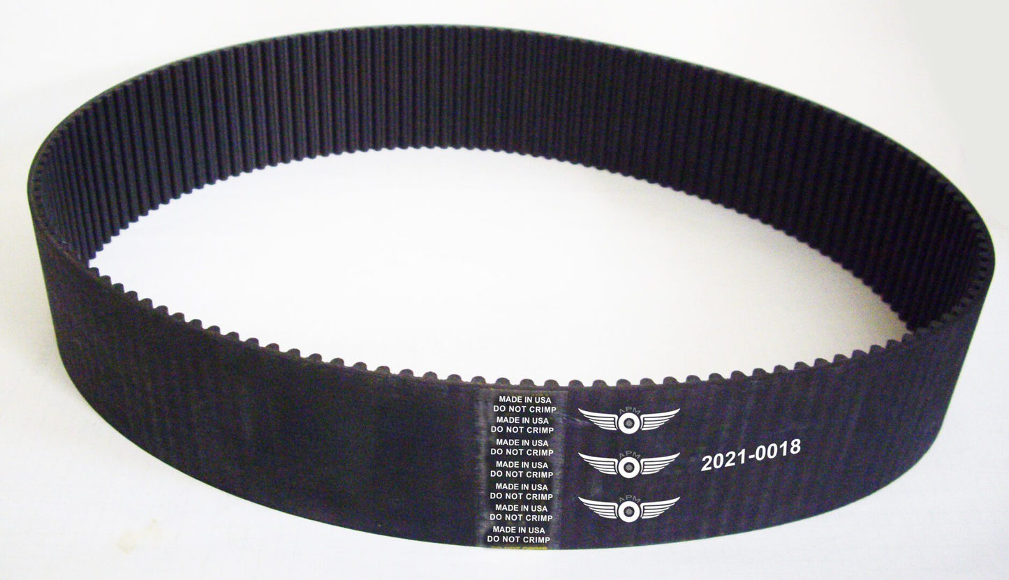 A belt with four rows of words on it.