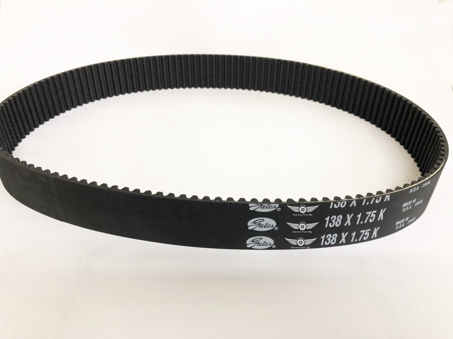 A close up of the belt on a white table