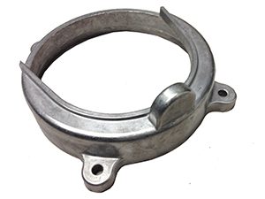 A metal ring with two holes for the handle.