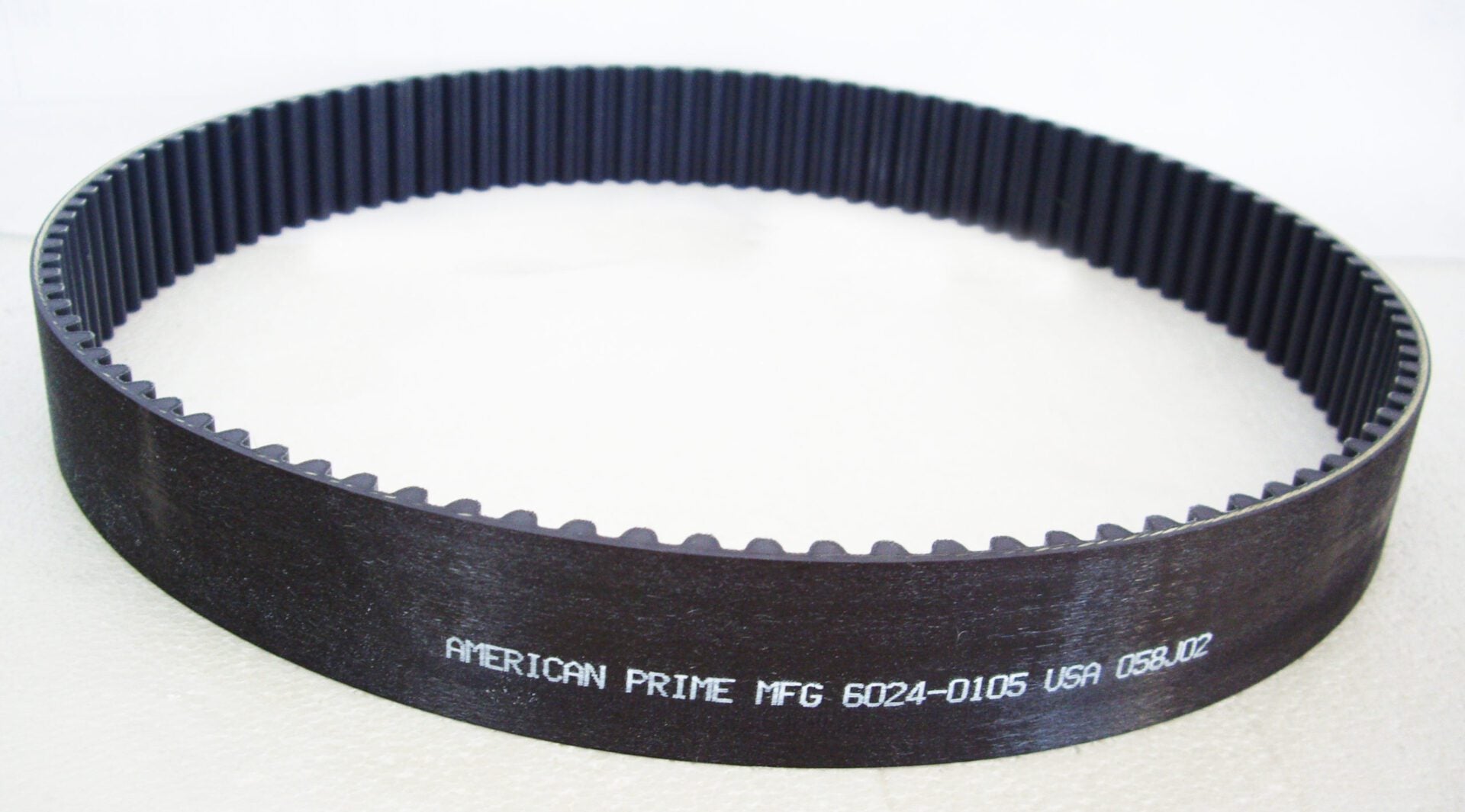 A close up of the belt for an american prime mfg. 6 0 2 4-0 1 0 5